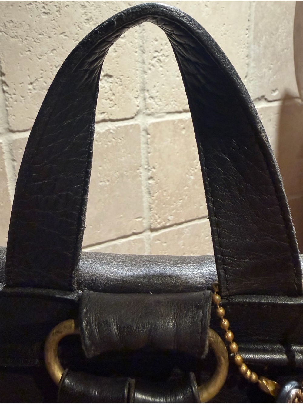 Coach Black Leather Backpack with Gold Turn-Lock - Picture 8 of 16